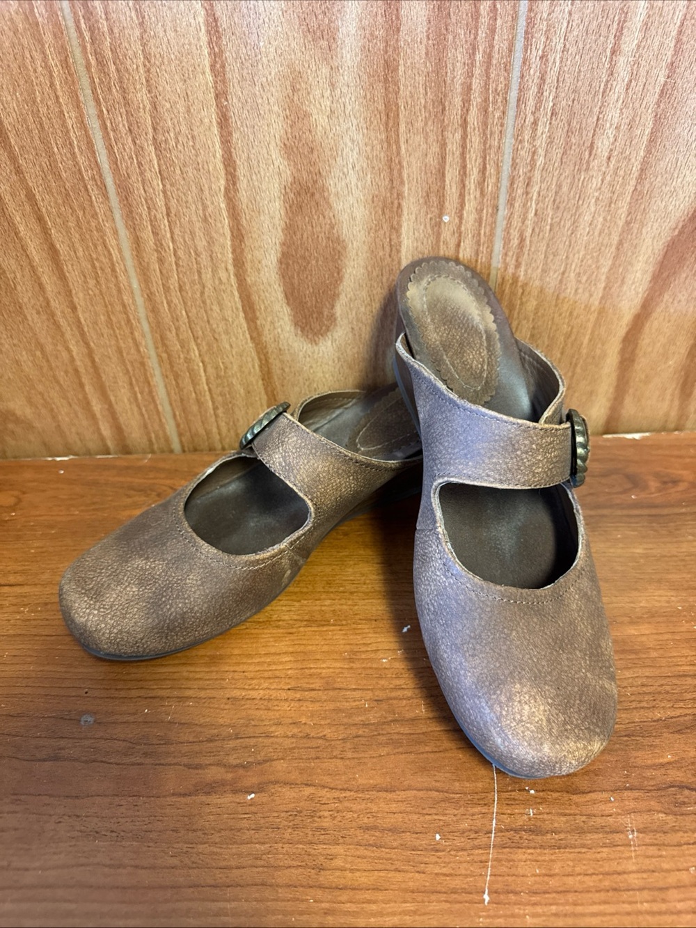 Baretraps Brown Closed Toe Slip On Mules "Luna" Women's 9 Fairy Core